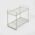 thumbnail image 2 of 2 Tier Space Saving Vanity Organizer Rust Resistant Steel Construction Countertop Cabinet Storage for Bathroom Canisters Bottles Washcloths with Top Handles, 2 of 5