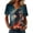 Cyan #164, variant on Women's Halloween Shirts Short Sleeve Spooky Fashion Pullover V Neck Funny Print Pumpkin 2026 T Shirt Skeleton Vacation Basic Shirt Orange M