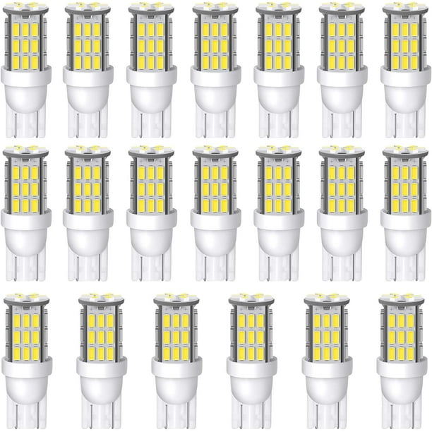 Paquete de 20 bombillas LED T10 921 194 168 de color blanco natural, superbrillantes 3014 42-SMD LED de repuesto de 12 V para RV, remolque, maletero de barco, cúpula interior, luces de marcha at