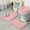 Pink Geometric Lattice, variant on Brown Beige Plaid Checkered Pattern Bathroom Rugs Sets 3 Piece,Toilet Cover Set,Absorbent Non Slip Bathroom Mats Sets with U-Shaped Contour Rug Toilet Rug Set