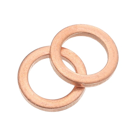 Uxcell M8 Flat Washer, 36 Pack Copper Ring Washer 12mm OD 1.5mm Thick Sealing Gasket Ring