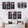 thumbnail image 4 of Designart "Mysterious Nocturnal Flora Abstracted Lake II" Abstract Landscape Framed Wall Art Set Of 3 - Multicolor Abstract Landscapes Frame Canvas Set For Living Room Decor, 4 of 6