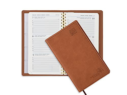 POPRUN Academic Planner Weekly & Monthly August 2021 to July 2022 with Note & Address Pages 3.5 x 6.5 Hardcover Black Pocket Calendar 2021-2022 for Purse