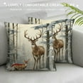 thumbnail image 3 of COMIO  Winter Wonderland Decorative Throw Pillow Covers, Snowy Forest Cardinal Red Bird Deer Cushion Case Decor, Farmhouse Holiday Seasonal Home Decor for Couch, 3 of 5