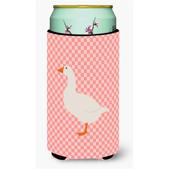Shire Horse Pink Check Tall Boy Beverage Insulator Hugger