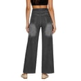thumbnail image 4 of Jerdar Women's High Waist Wide Leg Jeans Side Zipper Straight Leg Denim Long Pants, 4 of 4