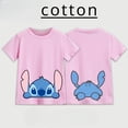 thumbnail image 2 of Camiseta infantil de algodón multicolor con cuello redondo y manga corta con estampado informal de Disney Stitch Anime de verano, 2 of 4