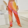thumbnail image 3 of Swirling Orange Pink Yellow Lines Winter Female Pants Flannel High Waist Women Pants Lady Warm Straight Leg Plush Trousers, 3 of 7