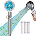 thumbnail image 1 of Turbo Hydro Jet Shower Head - 360 Turbo Propeller Head Hydro High Jet Pressure Shower Jet Head - Excellent for Low Water Pressure and Water Saving - with Fan Filter Adjust Pause Switch, 1 of 6