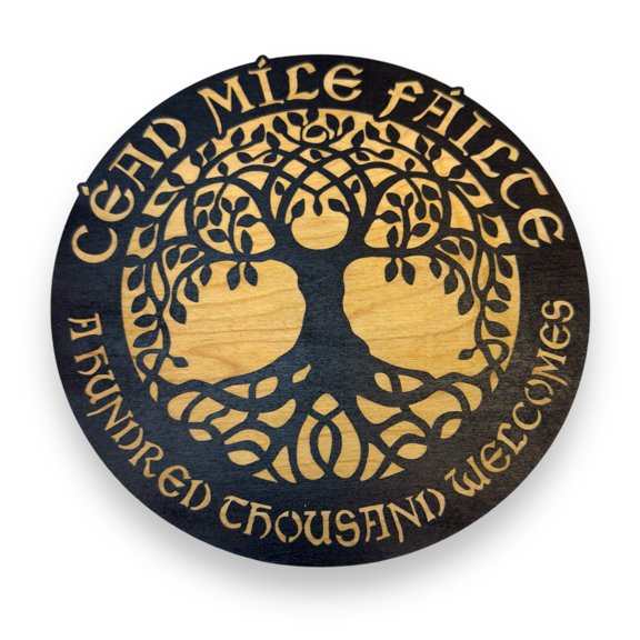 Sign - CUSTOM - Céad Míle Fáilte - celtic tree of life Sign