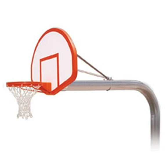Brute Flight Steel-Fiberglass In Ground Fixed Height Basketball System, Columbia Blue