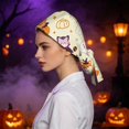 thumbnail image 4 of Scrub Caps for Women, Adjustable Halloween Nurse Hat with Ponytail, Fall Hair Cover for Work, Shower, Salon, Spa, Lab, Soft Breathable Cap Khaki, 4 of 5