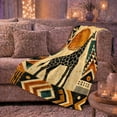 thumbnail image 6 of Vintage African Tribal Giraffe Mosaic Sun, Cozy Friendship Quote Scene, Warm Flannel Blanket for Living Room and Reading Nook, Art Lovers Friendship Gift, Artistic Home Decor, 6 of 9