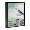 thumbnail image 3 of Stupell Industries Seagull Marine Beach Scene Animals Painting Black Framed Art Print Wall Art, 24 x 24, 3 of 8