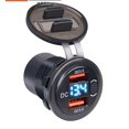 thumbnail image 1 of Carga Rápida Del Coche QC 3.0 36W Impermeable Dual USB Cargador Zócalo Con Interruptor Voltímetro Para 12V/24V Motocicleta ATV Barco Camión, 1 of 4