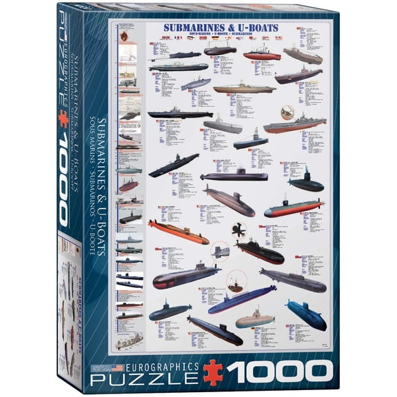 EuroGraphics Submarines & U-Boats 1000-Piece Jigsaw Puzzle – Historic Naval Vessels Collage (Model 6000-0132)