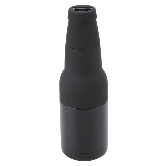 Black Cola Can, Double Walled Stainless Steel Beer Can Black Small Portable Fashionable 304 Stainless Steel Simple Appearance with Bottle Opener for Home