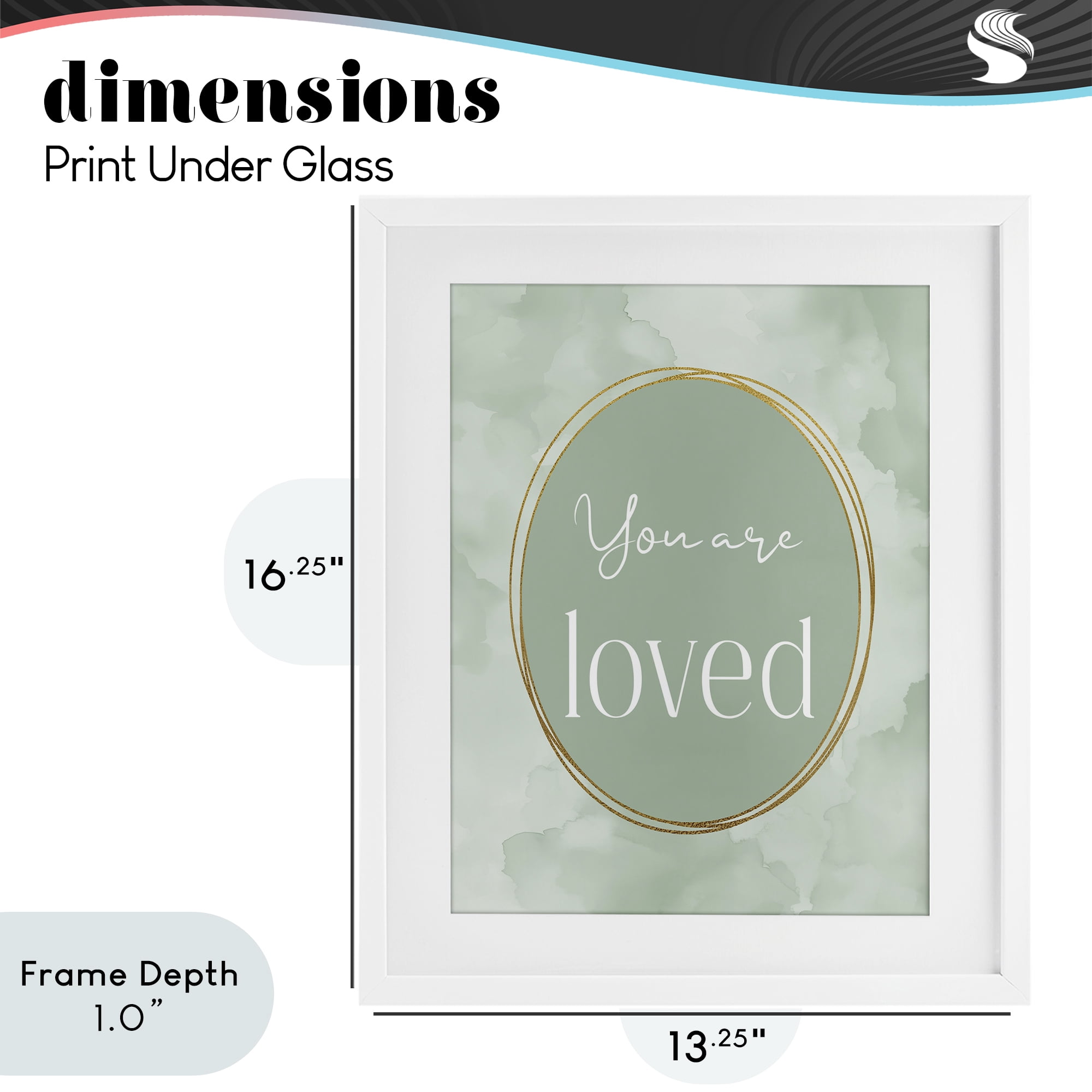 Stupell Industries Green Golden Affirmation White Framed Print Under Glass, design by Christine Simpson Art