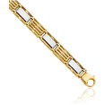thumbnail image 3 of 14K Solid Two Tone Gold Mens Link Chain Bracelet, 3 of 5