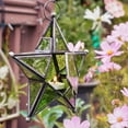 thumbnail image 5 of In the Breeze 9216 — Green 5-Point Star Tealight Lantern — Moroccan-Style Boho Chic Glass and Metal Tealight Hanging Lantern, 5 of 5