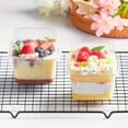 thumbnail image 7 of 40 Pcs 8 oz Plastic Dessert Cups Set with 40pcs Plastic Dessert Cups, 40pcs Lids and 40pcs Sporks, Clear Square Cake Cups Dessert Containers for Pudding Parfait Fruit Yogurt and Shortcake, 7 of 7