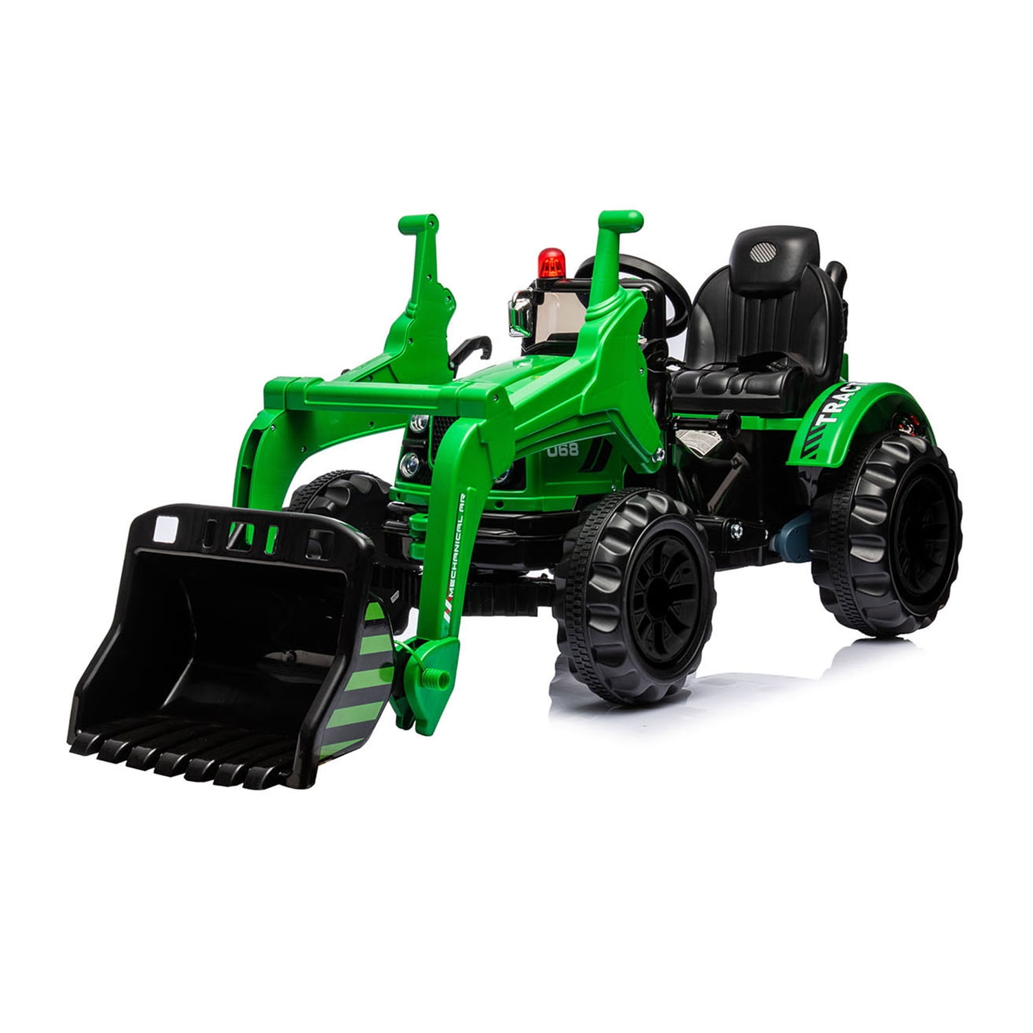 CIPACHO 12V Kids Ride on Excavator, Battery Powered Electric Vehicles, Construction Tractor with Horn, Controllable Digging Bucket, Green