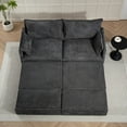 thumbnail image 4 of JONPONY 3 in 1 Queen Size Pull Out Sleeper Sofa Couch Bed, Cloud Velvet Convertible Loveseat Futon Lounge Recliner Sofabed with Thicked Cushions and Side Storage for Living Room,Bedroom,Apartment, 4 of 12