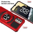 thumbnail image 7 of Compatible Case for Nokia G400 5G Case w/Tempered Glass Screen Protector [Military Grade] Ring Car Mount Kickstand Shockproof Hard Phone Case - Red, 7 of 7