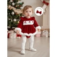 thumbnail image 6 of Miaouyo Infant Baby Girls 2Pcs Christmas Outfits 0 3 6 12 18 Months Long Sleeve Velvet Romper Dress with Headband, 6 of 9