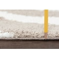 thumbnail image 5 of Contemporary 3x8 Area Rug Shag Thick (2'7'' x 7'3'') Geometric Beige, Cream Indoor Runner Easy to Clean, 5 of 8