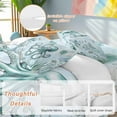 thumbnail image 2 of Teal Octopus Duvet Cover Set Queen Size, Summer Shell Coral 4 Piece Soft Microfiber Bedding Set with 1 Duvet Cover, 1 Flat Sheet, 2 Pillowcases, 2 of 9