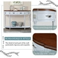 thumbnail image 2 of PORKISS Solid Pine Wood Console Table, Entryway Table Hallway Table with 2 Drawers Roman Legs, Retro Sofa Table for Living Room, Foyer, White, 2 of 14