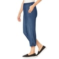 thumbnail image 3 of Woman Within Plus Size Capri Elastic Waist Stretch Fineline Denim Jean (Petite Available), 3 of 5