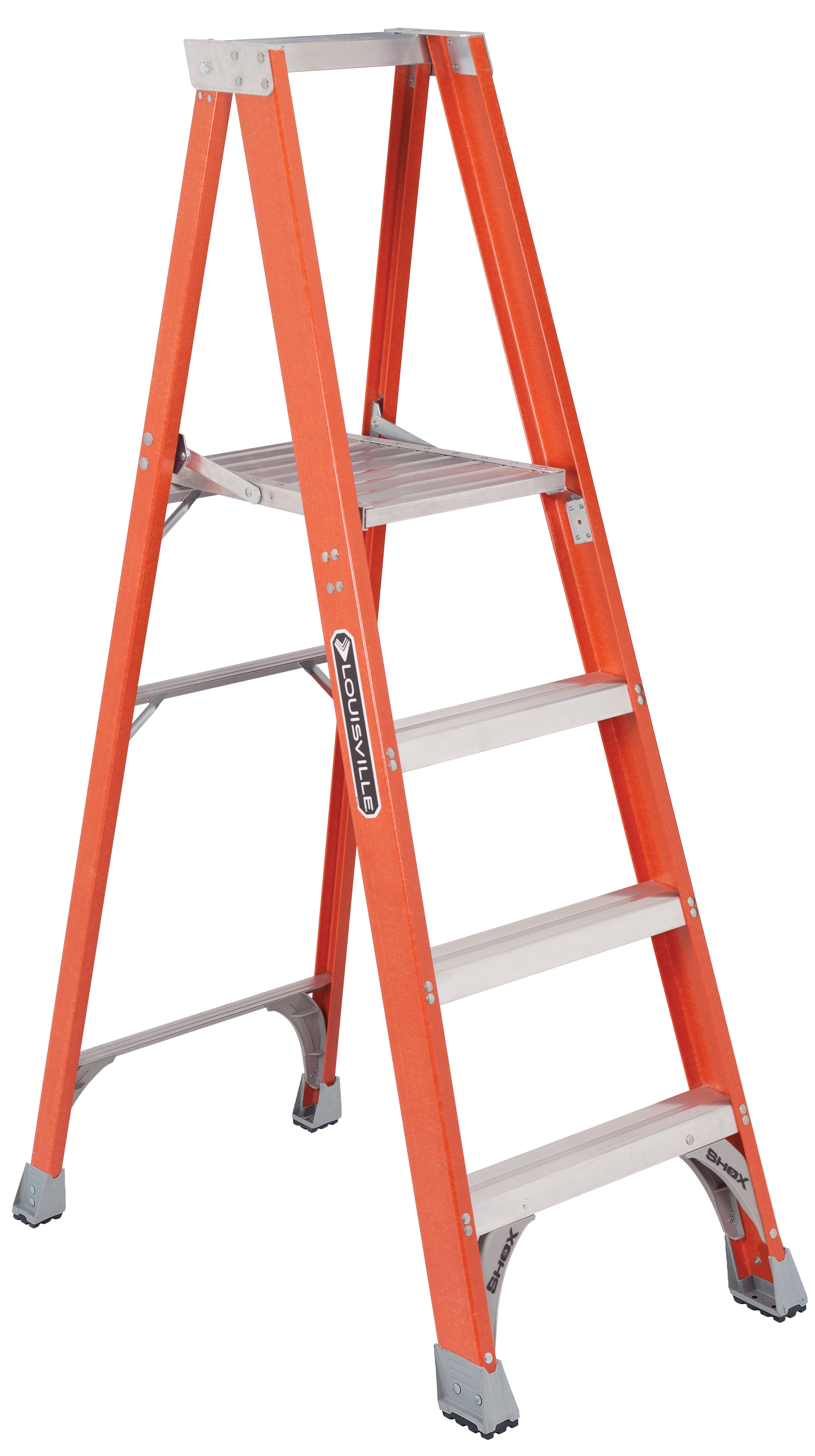 Louisville Ladder 4' Fiberglass Platform Step Ladder, 10' Reach, 300