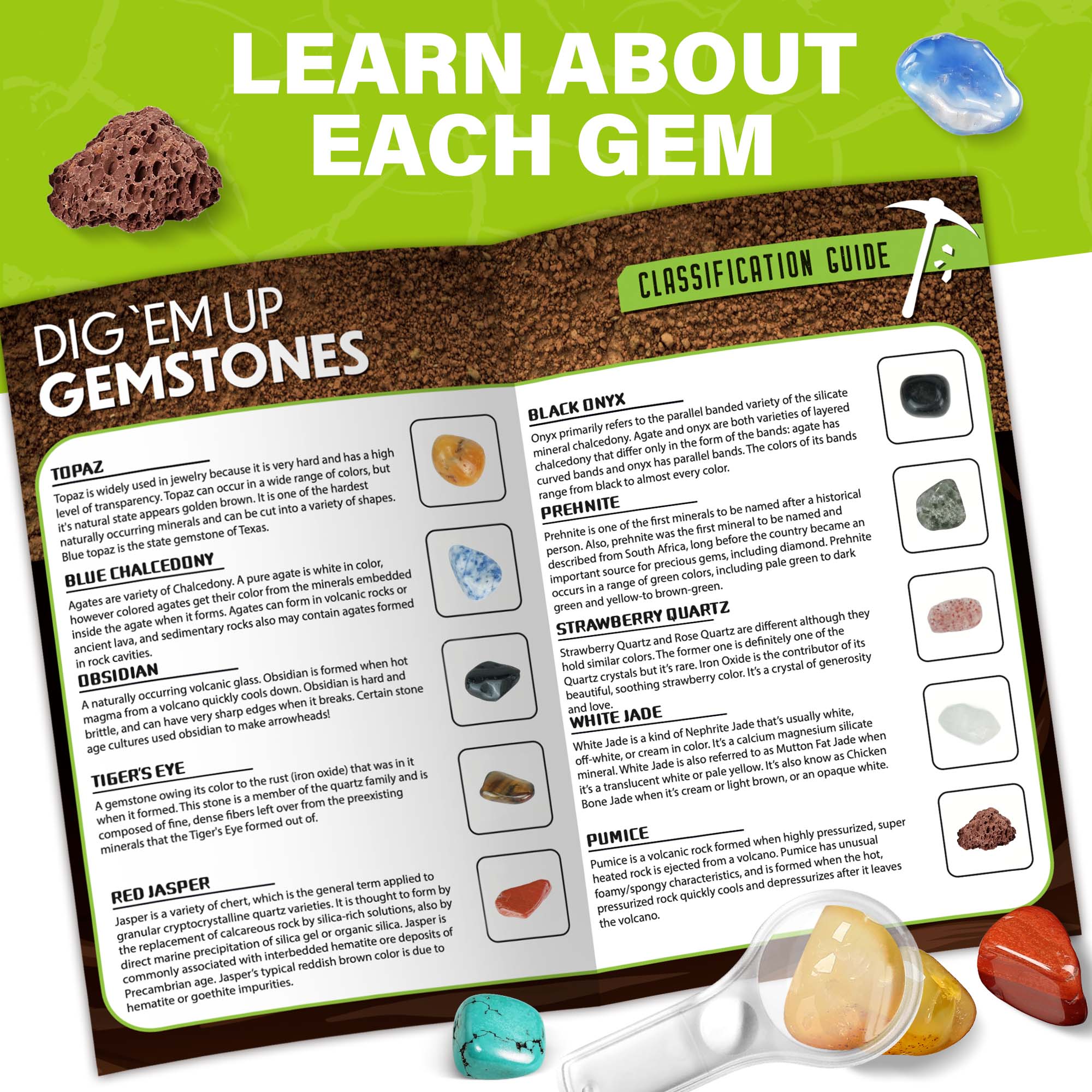 LotFancy Gemstone Dig Kit with Tools and Guide photo 4