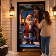 thumbnail image 6 of Christmas Santa Door Cover Winter Snow Scene Hanging Decoration For Front Door Porch Holiday Party Home Decor, 6 of 7
