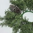 thumbnail image 4 of Bfogop Christmas Wreath Candle Rings Mini Wreath Pine Garland Artificial Frosted Cedar and Pine Cone Candle Rings Holder for Christmas Wedding Home Door Window Chair Wall 14 Inch, 4 of 6