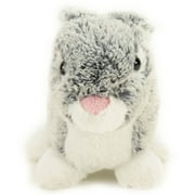 Gray Crouching Plush Bunny
