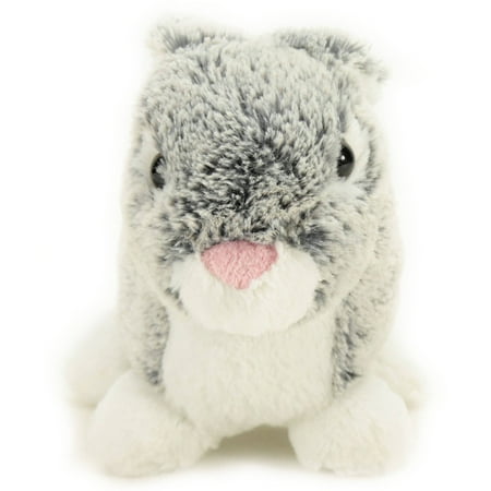 Gray Crouching Plush Bunny