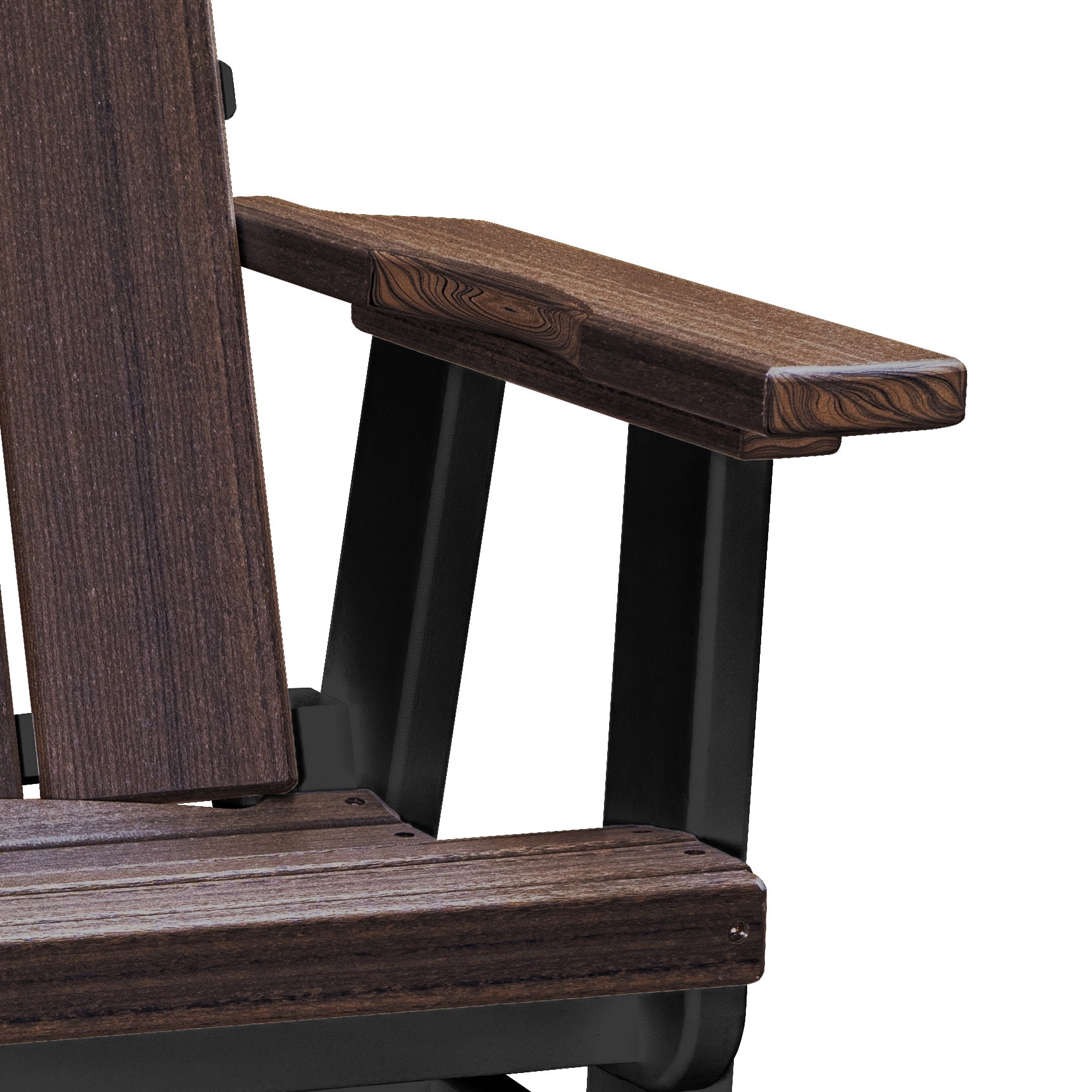 American Furniture Classics Model 416BZBK-K Brandon Balcony Height Double Glider with Center Table in Brazilian Walnut on a Black Base