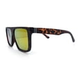 thumbnail image 6 of Mens Mirrored Lens 90s Flat Top Horn Rim Plastic Urban Sunglasses [Matte Tortoise - Orange Mirror], 6 of 8