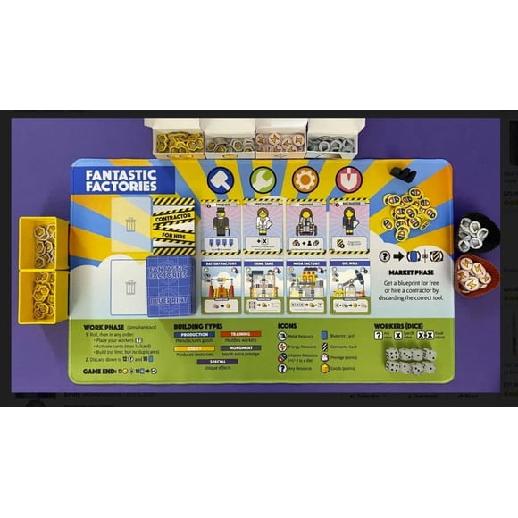Deep Water Games Fantastic Factories El juego de mesa: Tapete de juego