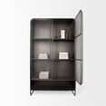 thumbnail image 6 of Maklaine Polished Metal Mesh Door Display Cabinet in Brown, 6 of 7