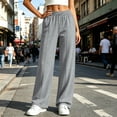 thumbnail image 5 of Women's Soft Fabric Slim Fit Sports Pants, Mid Elastic Waist, Drawstring Fitted, Pocket, Casual Lounge, Athletic Gym Fitness, Workout Leggings | UKHCCC,Gray L, 5 of 7