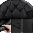 thumbnail image 6 of Alden Design Modern Tufted Adjustable Barrel Swivel Accent Chair, Black Faux Leather, 6 of 10