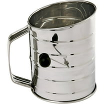 Norpro 3-Cup Stainless Steel Rotary Hand Crank Flour Sifter With 2 Wire Agitator