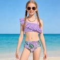 thumbnail image 2 of Yindaity Girls 2 Piece Bathing Suit Girl's 2 Piece Swimsuit Set Wireless Cute Bathing Suit Summer Beachwear Bikini Sets(Light Purple,8-9 Years), 2 of 7