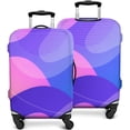 thumbnail image 2 of Stretch Luggage Cover M(22-24in)– Elastic Travel Suitcase Protector with Handle Openings & Bottom Closure, Washable Polyester Spandex Suitcases Cover, Neon Light Print, 2 of 5
