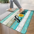thumbnail image 3 of Love Sunflower Teal Wood Doormats,No Slip Durable Welcome Mats Decorations Floor Door Mats for Indoor Outdoor Kitchen, 3 of 6