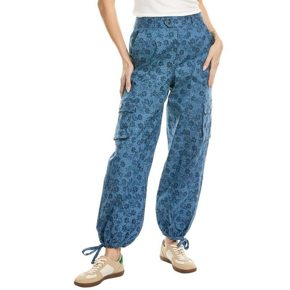 Cinq à Sept womens  Denim Floral Zola Pant, 8, Blue